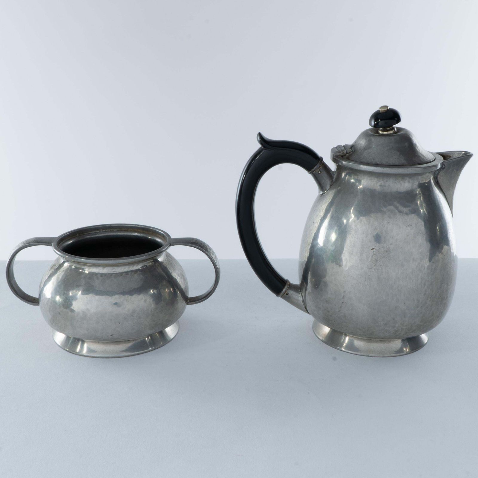 photo buy Liberty And Co. An Arts And Crafts Six Piece Pewter Tudric Tea Set