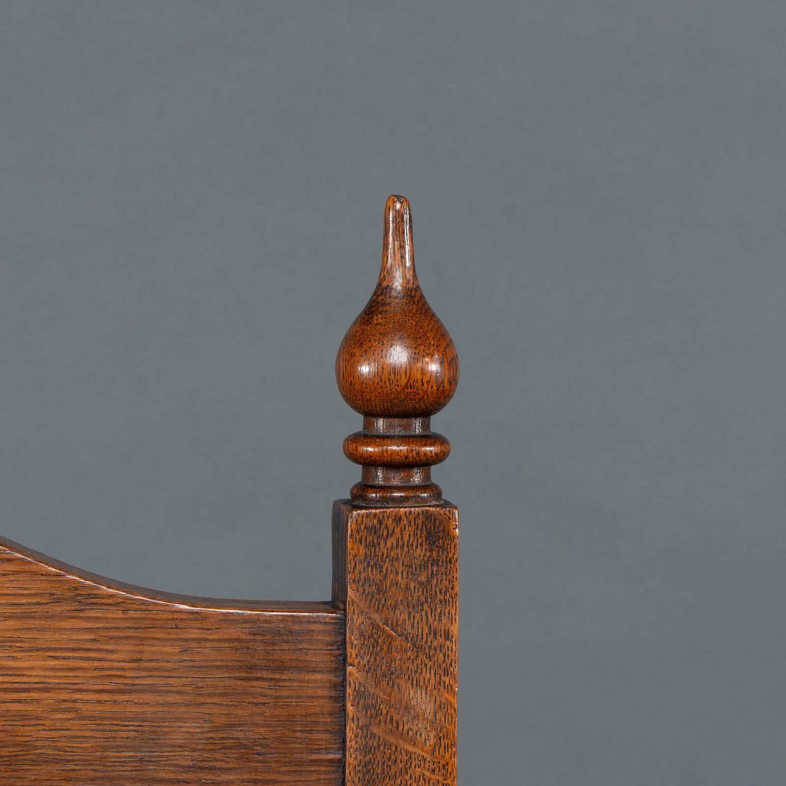 Liberty & Co Attributed. An Arts & Crafts Oak Armchair With Inlaid Royal Crown photo vintage