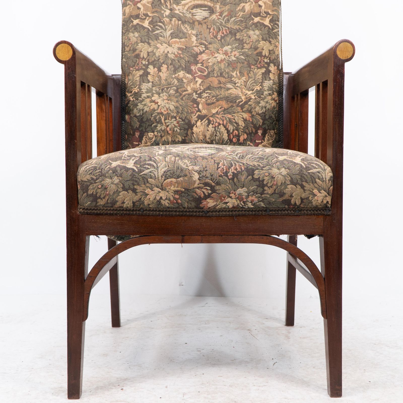 photo for sale G M Ellwood For J S Henry. A Progressive New Art Armchair With Fruitwood Inlays