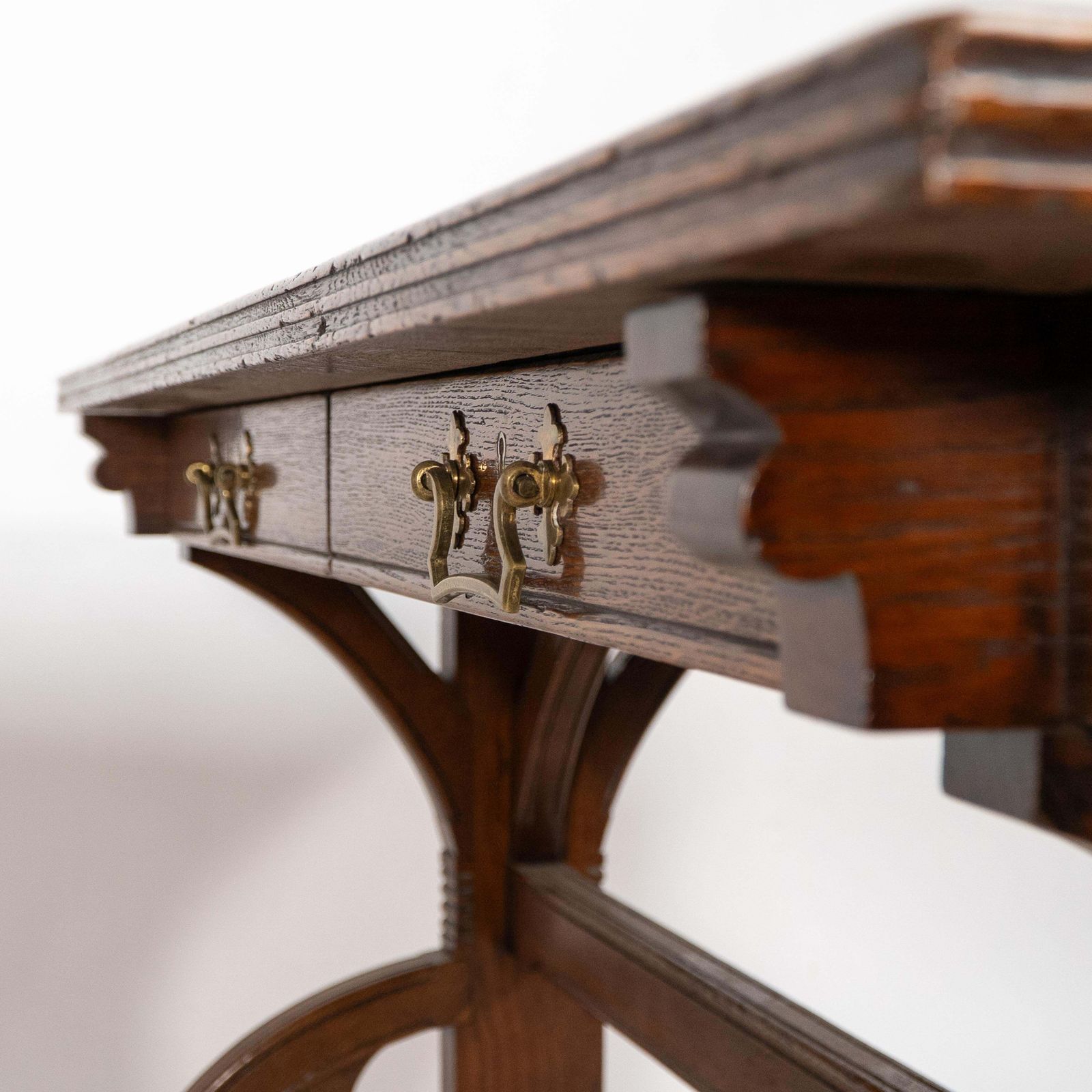 photo buy Bruce Talbert Attributed For Cox & Sons. A Good Period Gothic Revival Oak Desk