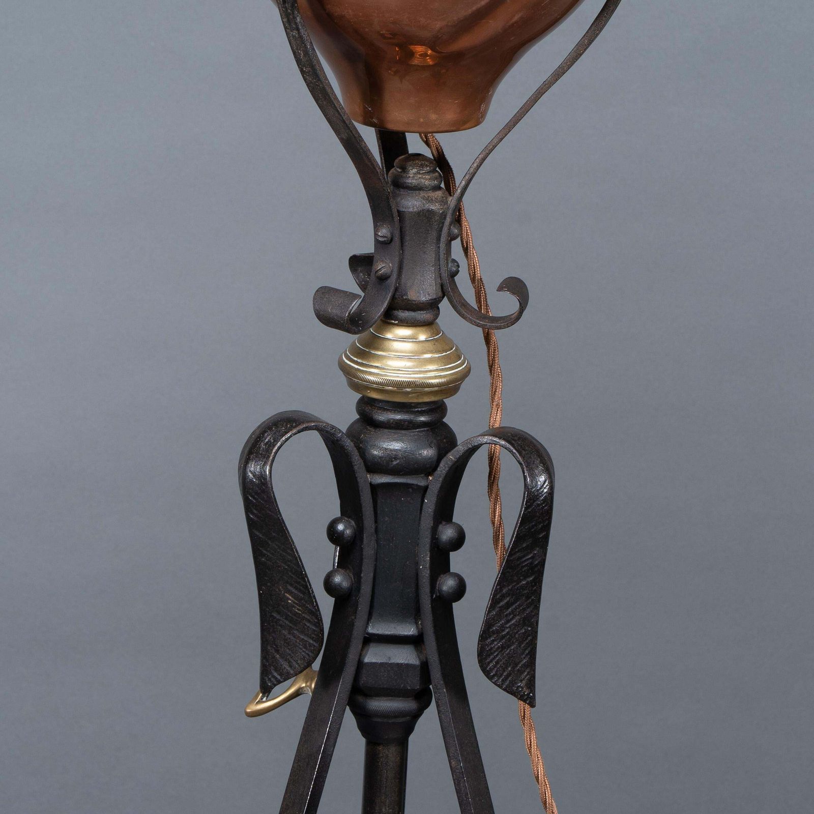 12751.0 Was Benson. An Extremely Rare Arts & Crafts Iron Telescopic Standard Floor Lamp photo
