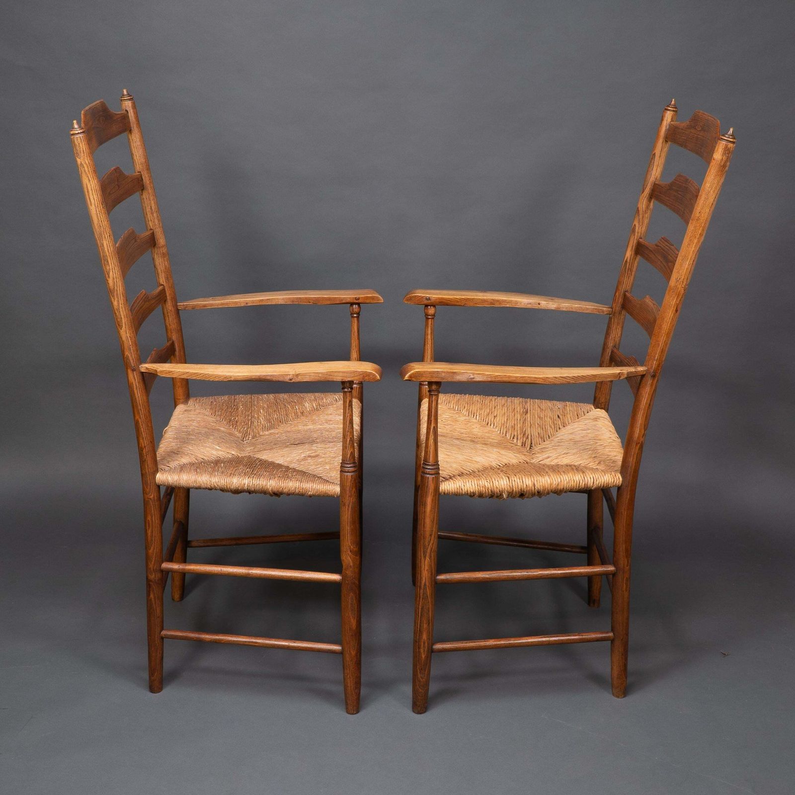 Philip Clissett A Fine Set Of Four Early Arts & Crafts Ash Ladder Back Armchairs photo Furniture