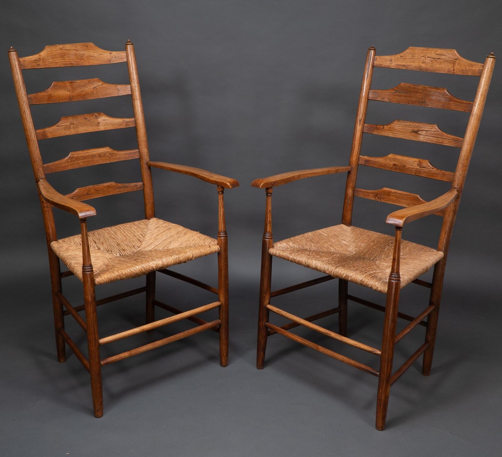 3875.0 Philip Clissett A Fine Set Of Four Early Arts & Crafts Ash Ladder Back Armchairs photo