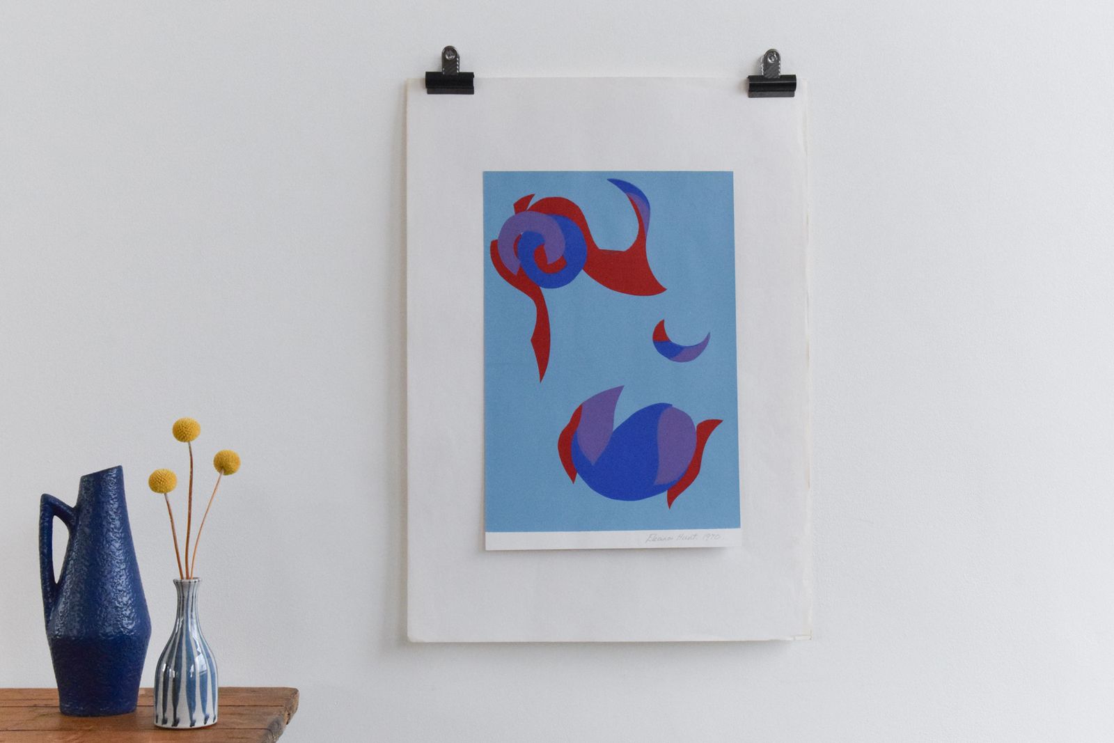 Vintage Original 1970s Screen Print Poster By Eleanor Hunt