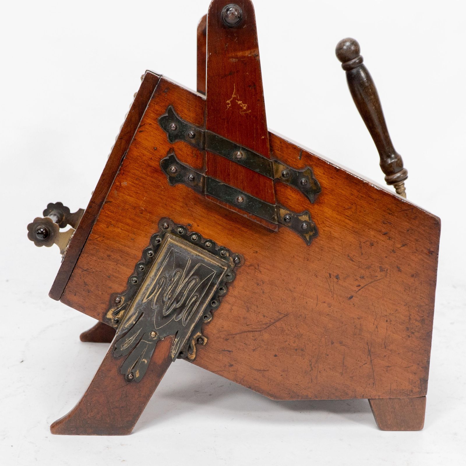 3875.0 DR C Dresser. An Aesthetic Movement Walnut Coal Box With Stylized Brass Panels photo