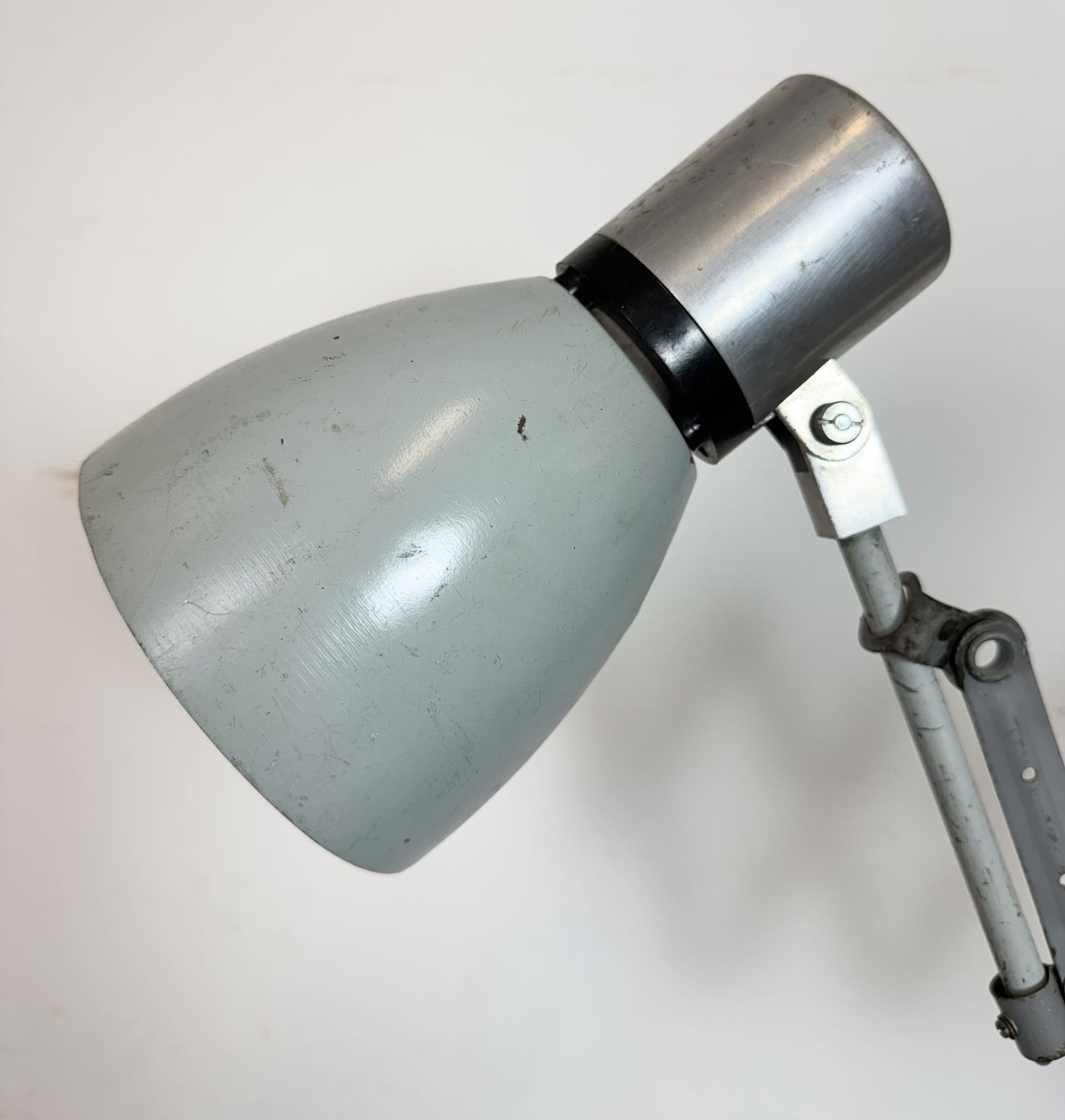 Industrial Grey Scissor Wall Lamp, 1960s photo furniture