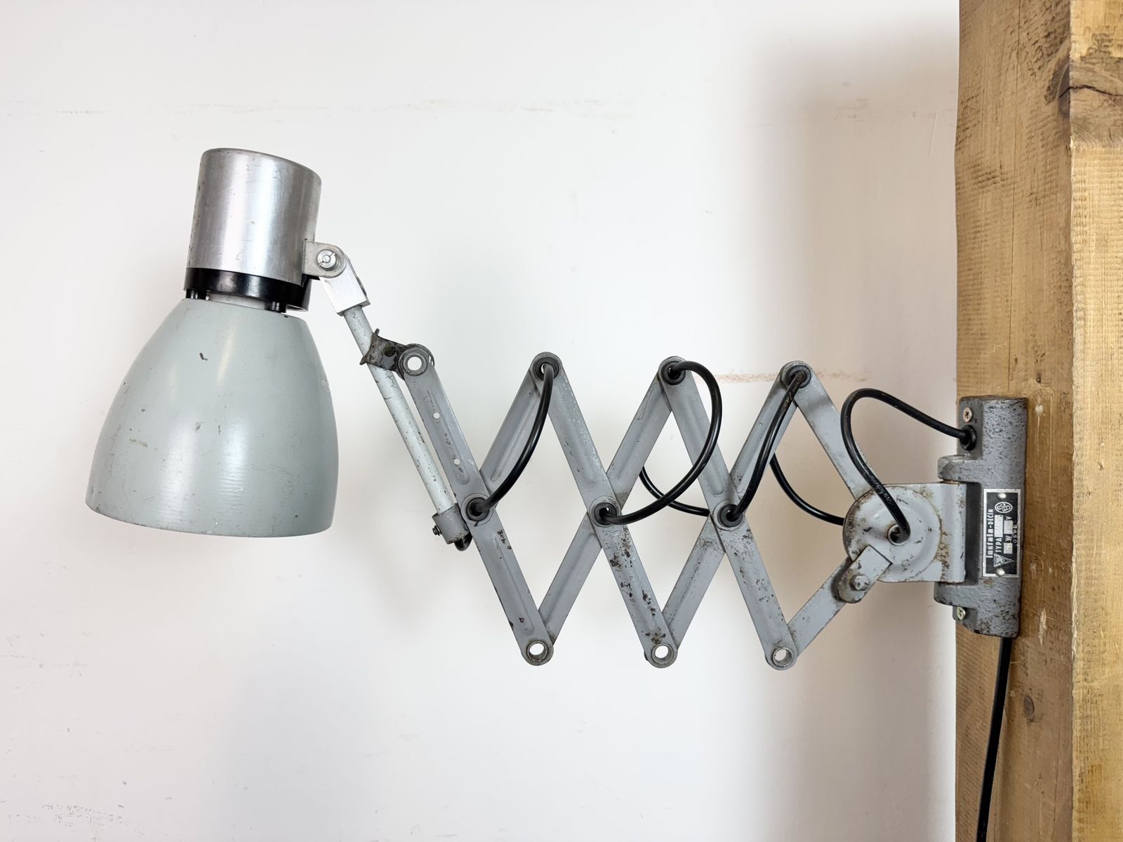 269.0 Industrial Grey Scissor Wall Lamp, 1960s photo