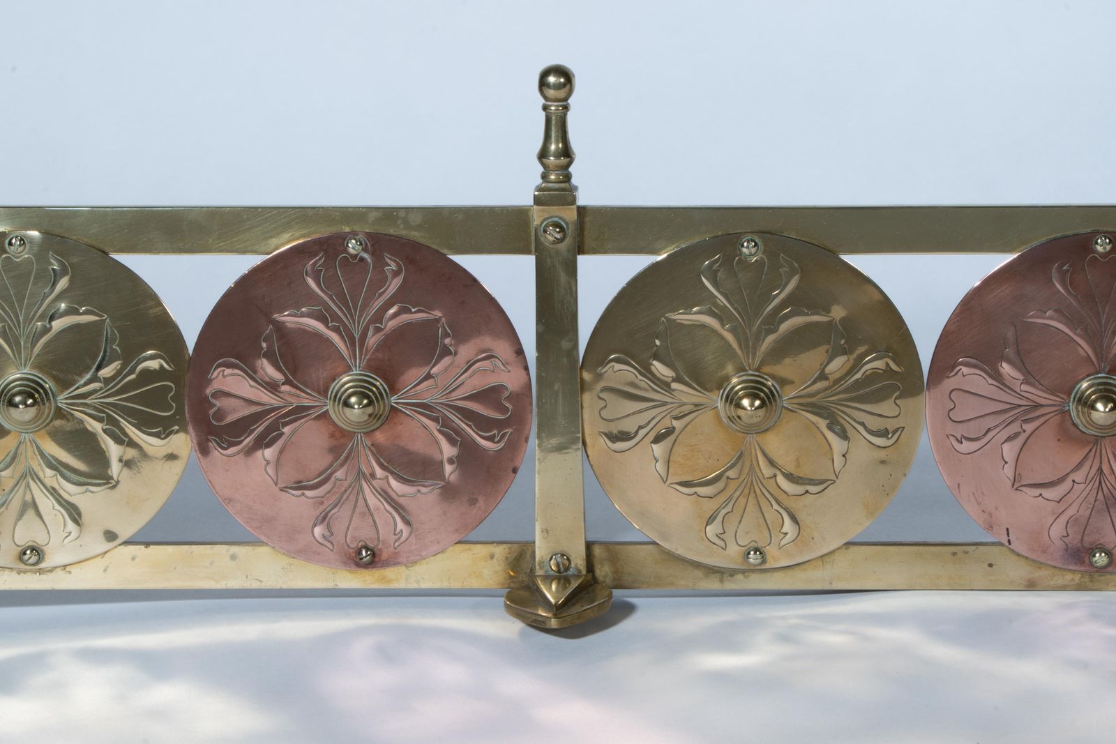 W A S Benson & Heywood Sumner. A Rare Arts & Crafts Brass & Copper Fire Fender. photo 12500.0