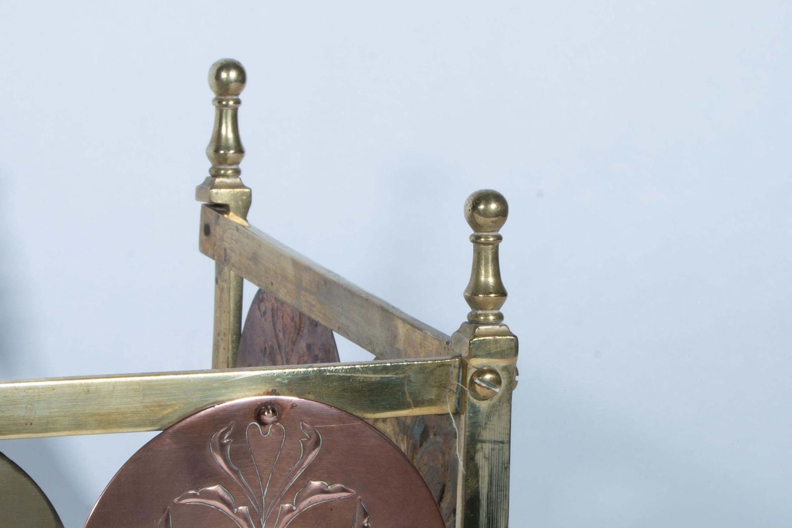 photo furniture W A S Benson & Heywood Sumner. A Rare Arts & Crafts Brass & Copper Fire Fender.