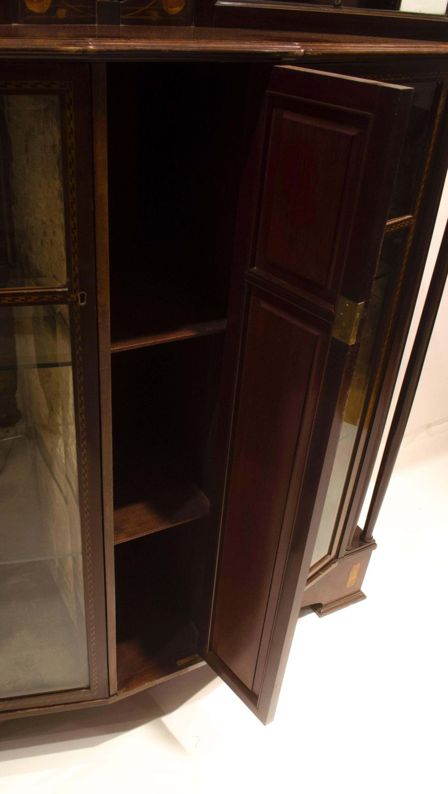 E. Goodall Manchester An English Arts & Crafts Display Cabinet With Floral Inlay photo buy