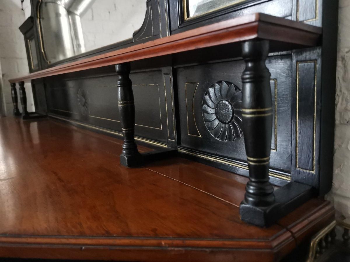Aesthetic Movement Side Cabinet With Carved Panels Of Putti Putti Playing Music. photo vinterior