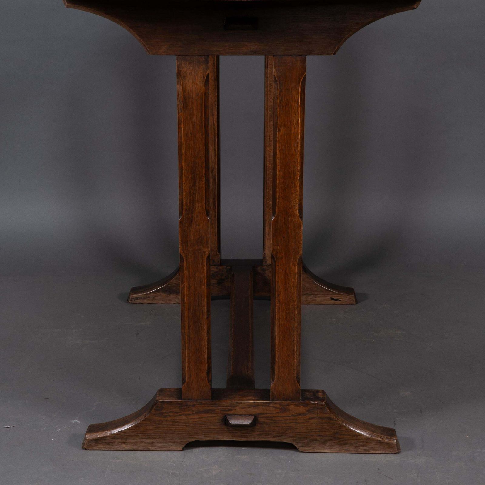 photo buy Cotswold Style Oak Refectory Dining Or Library Table With Carved Chevron Details