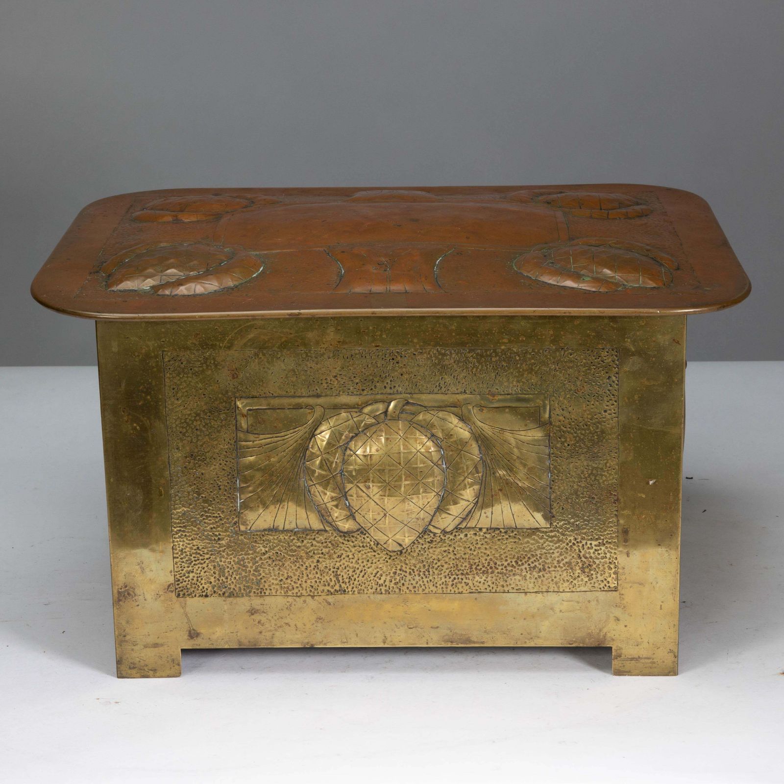 Margaret Gilmour School. Scottish Arts & Crafts Coal Box With Thistle Detail photo for sale