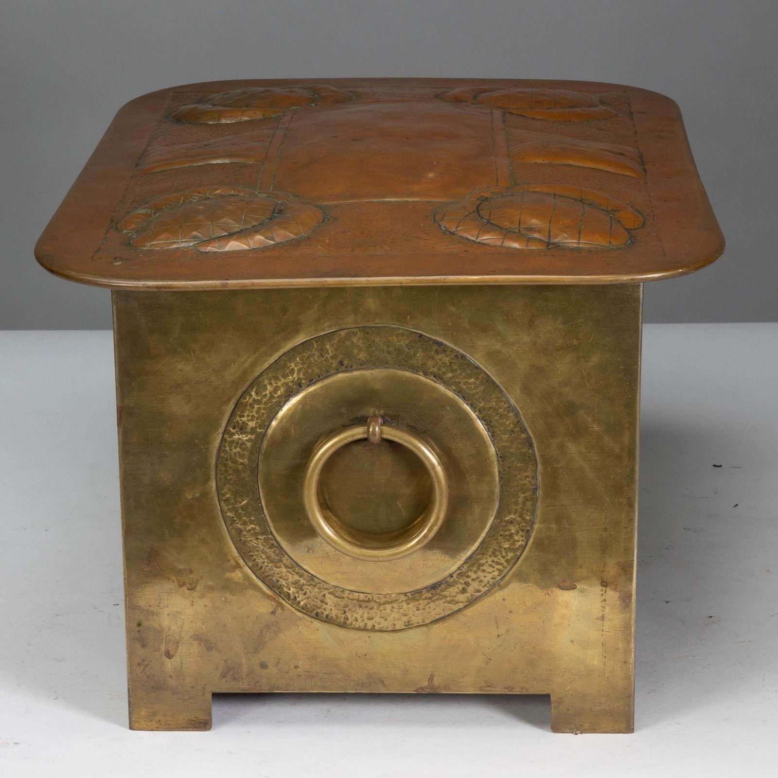 Margaret Gilmour School. Scottish Arts & Crafts Coal Box With Thistle Detail photo vinterior