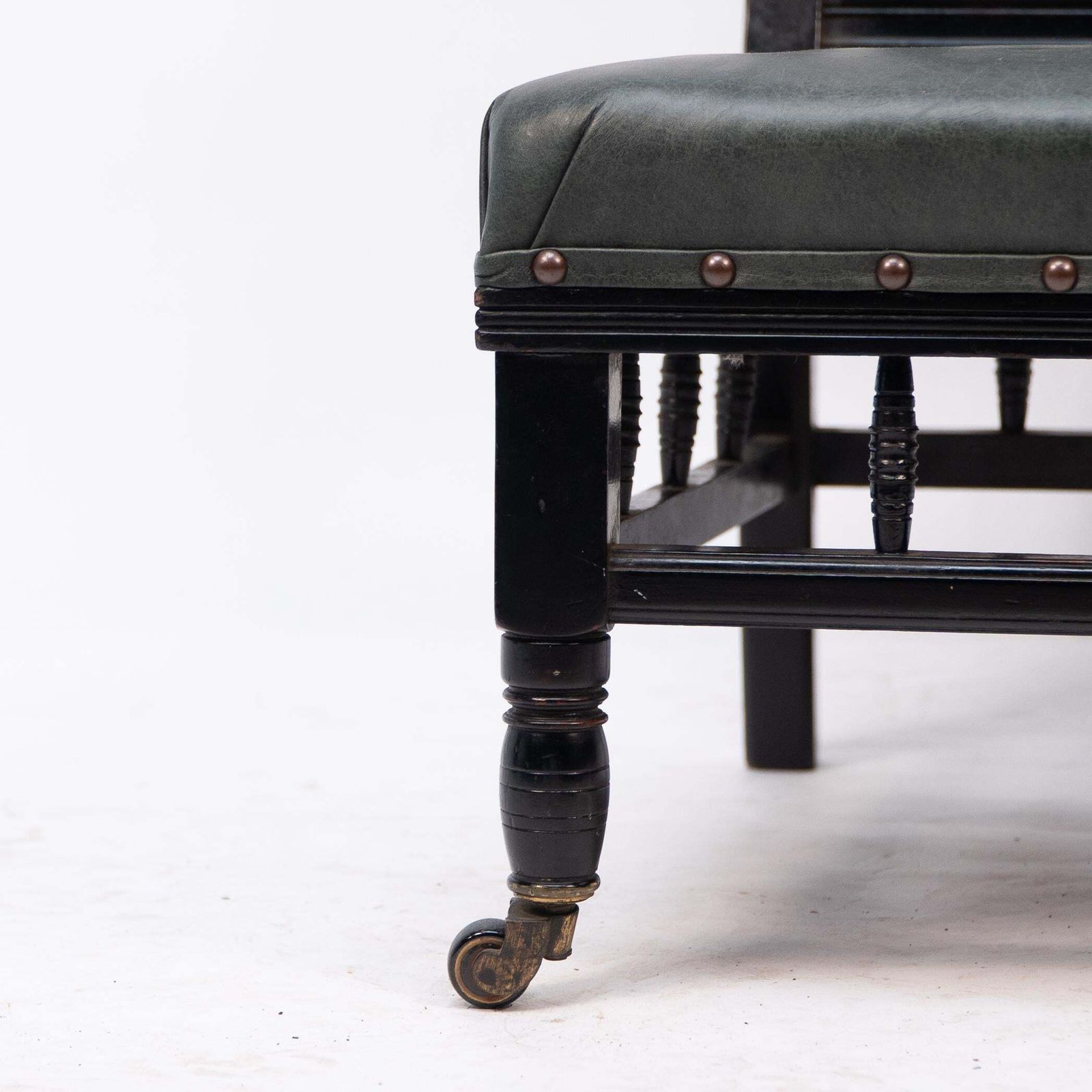 Furniture Gregory & Co. An Aesthetic Movement Nursing Chair With Stylized Carved Sunflower photo