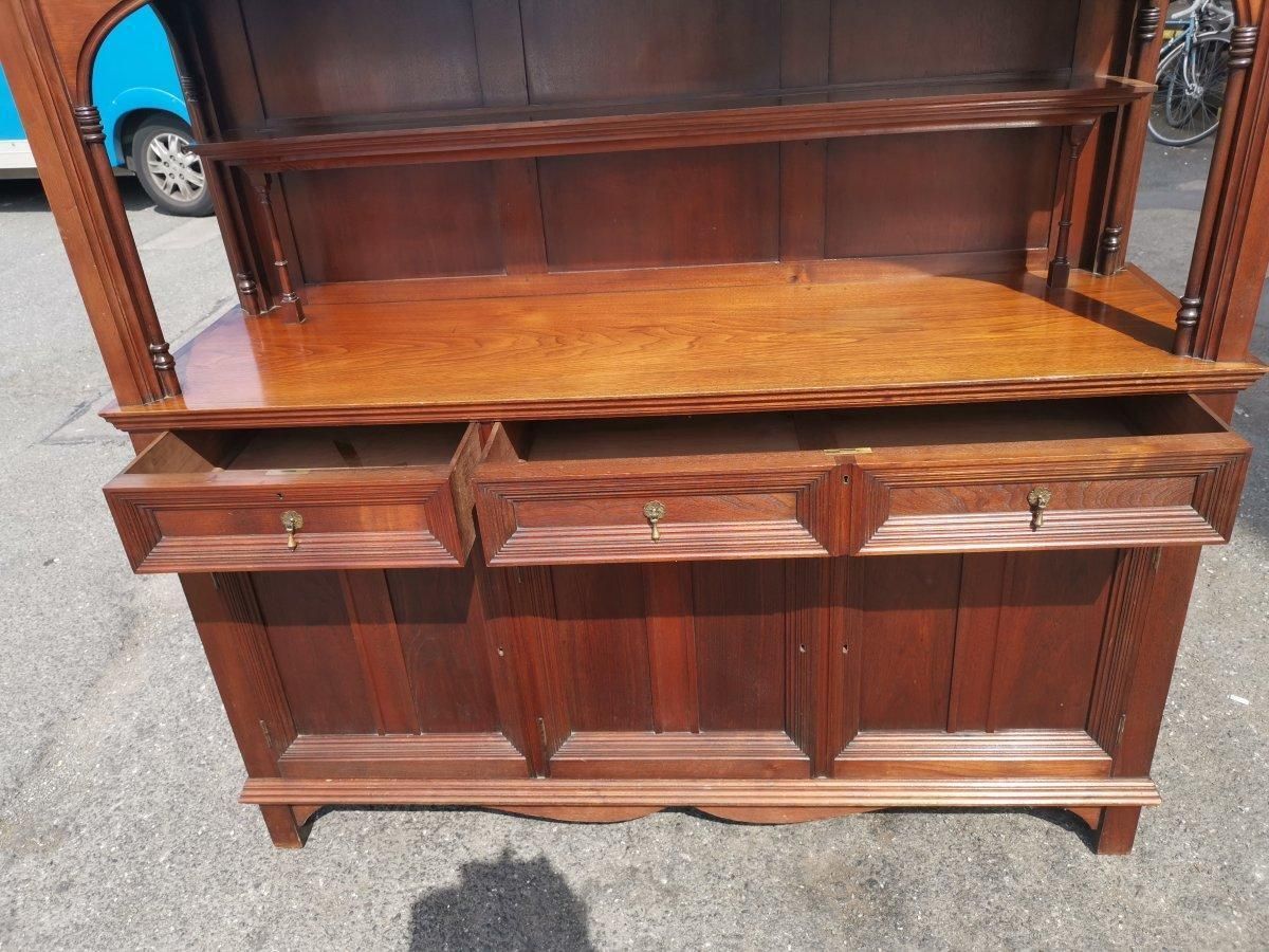 photo vintage Philip Webb For Morris & Co. A Rare Arts & Crafts Walnut Sideboard Dresser.