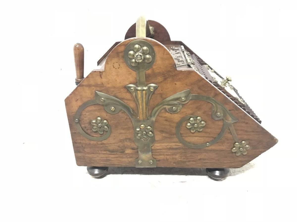 DR C Dresser, Benham & Froud. Aesthetic Movement Coal Box With Floral Metal Work photo 1224.0