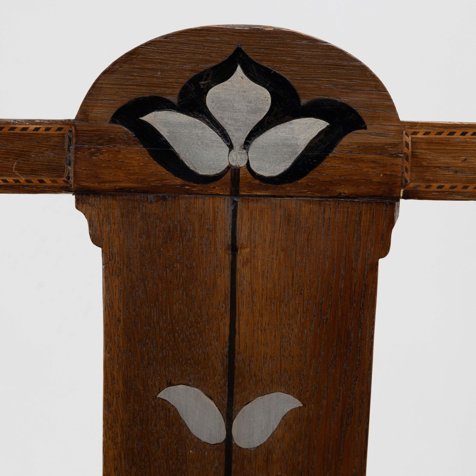 Waring & Gillow Probably. Arts & Crafts Side Chair With Ebony And Pewter Inlays photo vintage