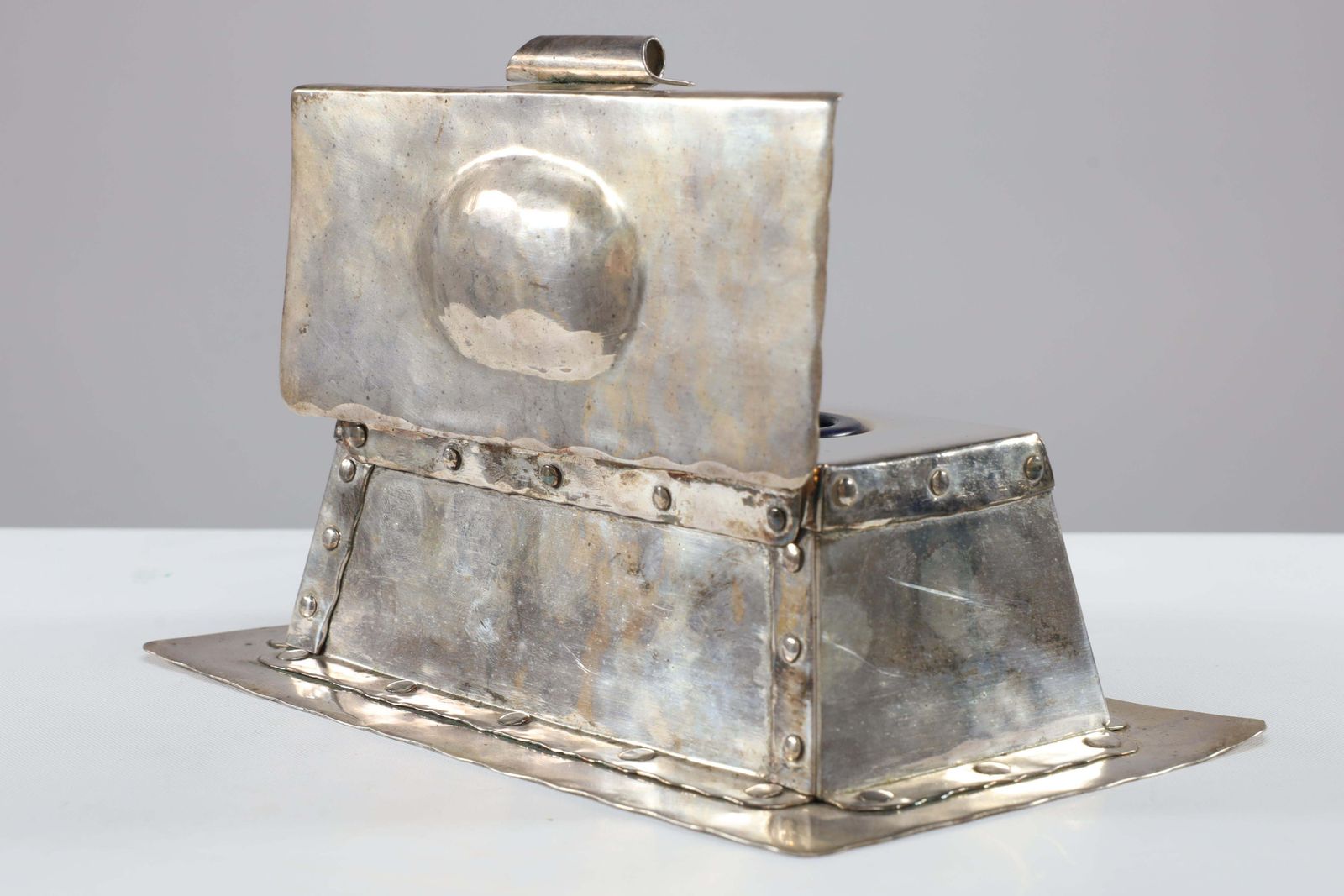 A J Seward Of Birmingham Arts And Crafts Hammered Electro Plated Double Inkstand photo buy