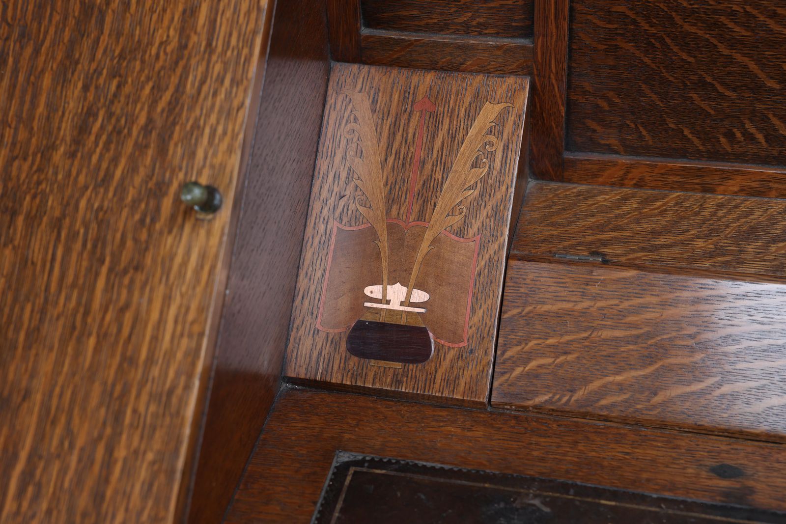 photo for sale G M Ellwood For J S Henry. An Arts & Crafts Oak Writing Desk