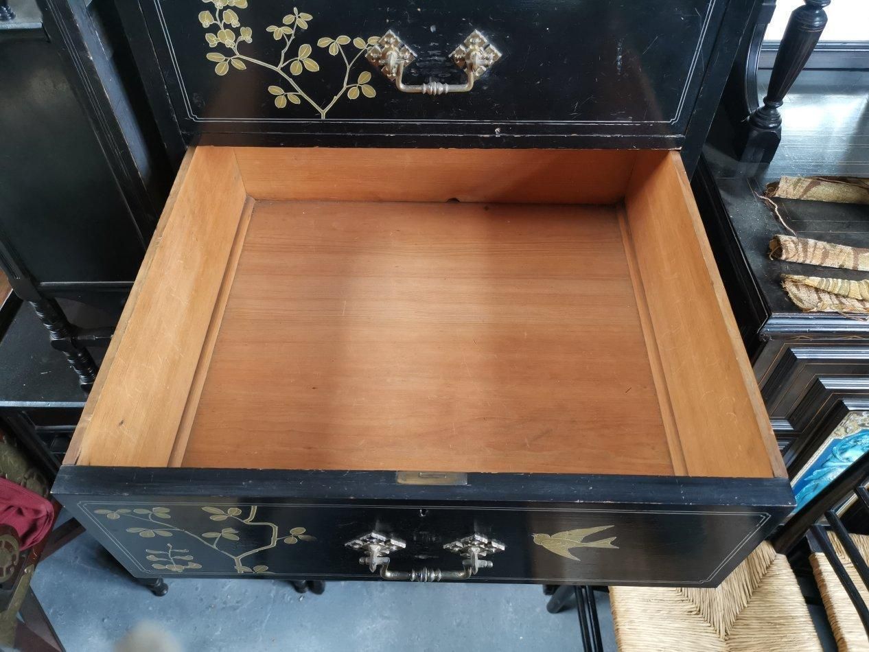 photo buy Daniel Cottier A Rare And Early Anglo Japanese Ebonized Tall Chest Of Drawers