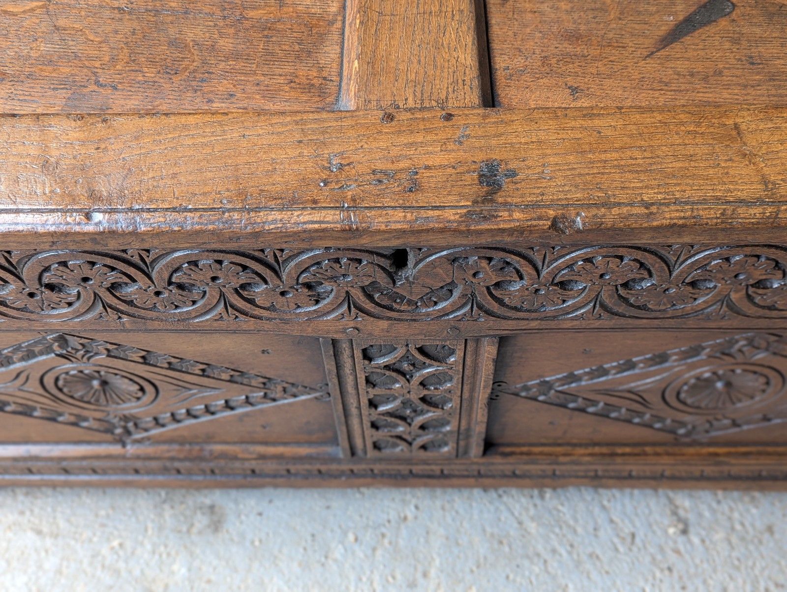 photo furniture Antique Oak Coffer (Delivery Available) Small 17thc Oak
