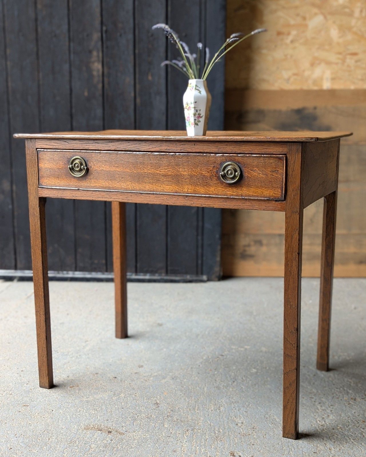 Antique Side Table (Delivery Available) Georgian Country Oak & Elm