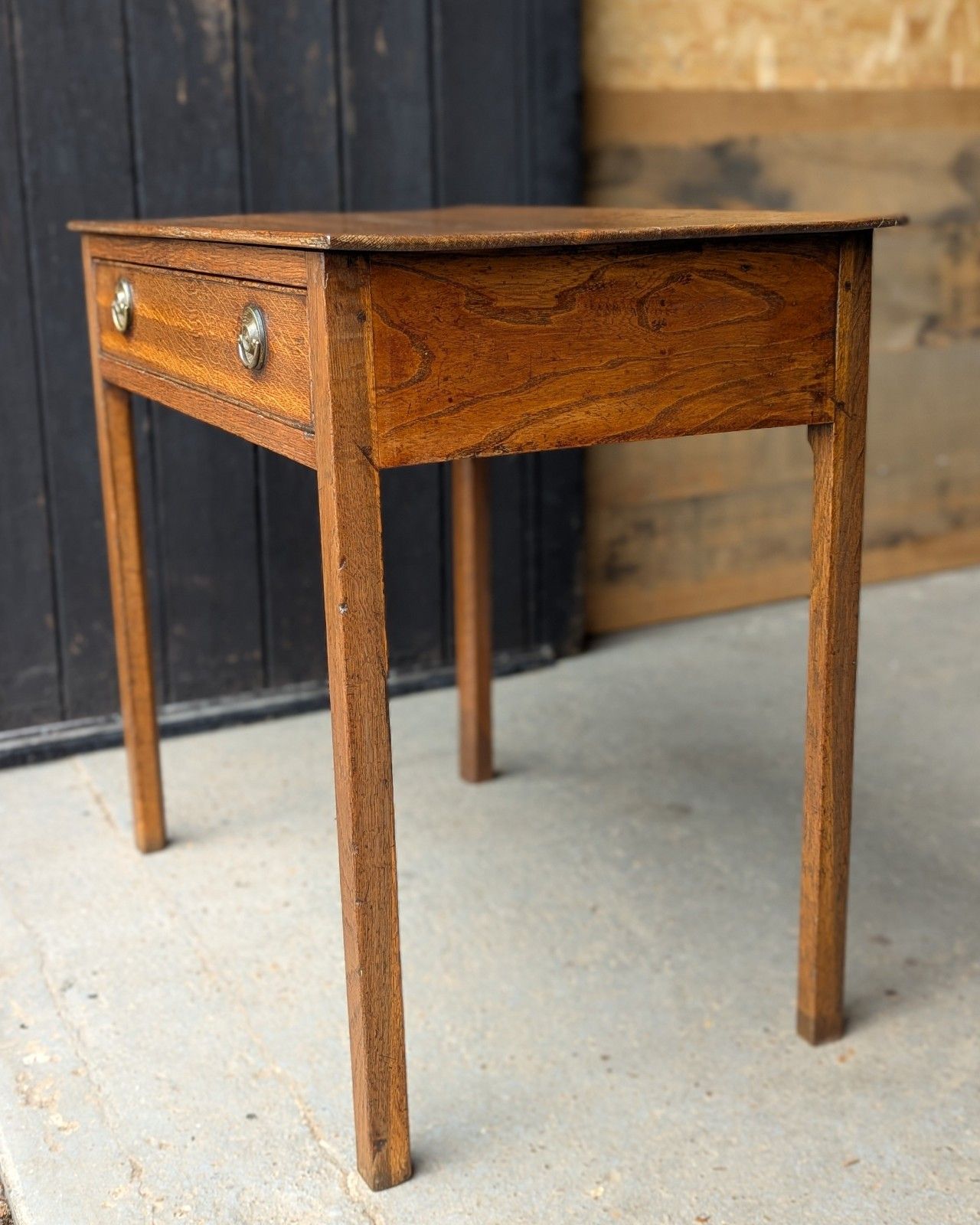 Antique Side Table (Delivery Available) Georgian Country Oak & Elm photo vintage