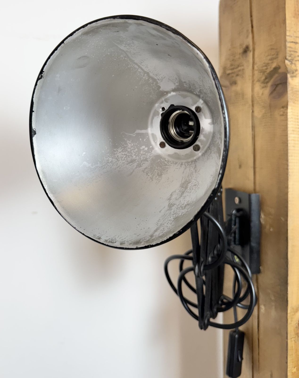 Lighting Industrial Black Scissor Wall Lamp, 1950s photo