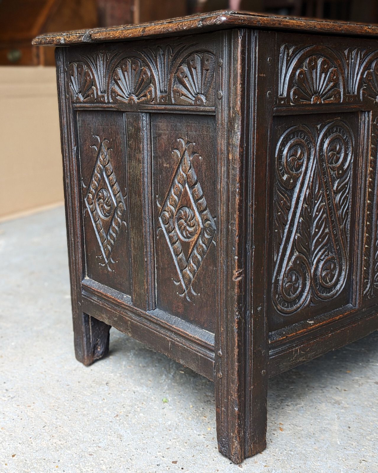 photo furniture Antique Oak Coffer / Chest (Delivery Available) Mid 17thc