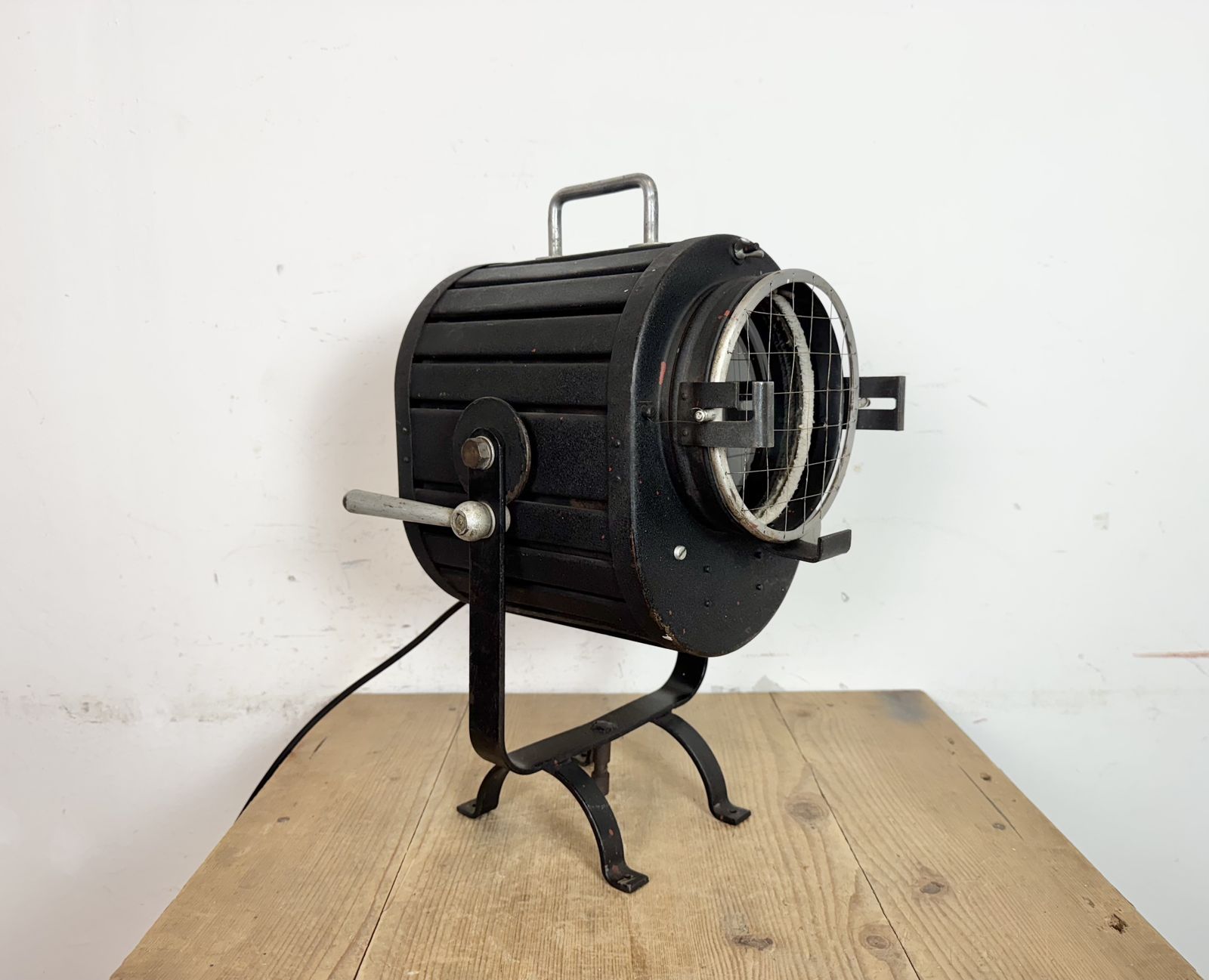 Vintage Black Theater Spotlight , 1960s photo Lighting