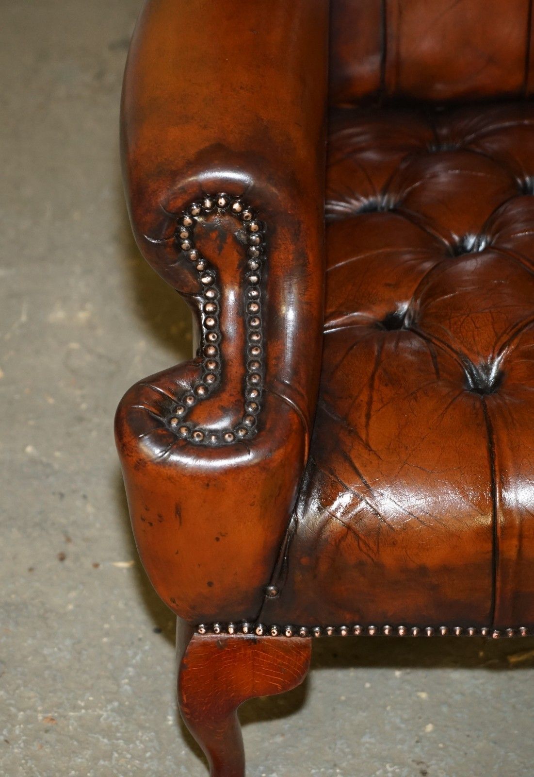 5950.0 Pair Of Fully Restored William Morris Arm Chesterfield Tufted Wingback Armchairs photo