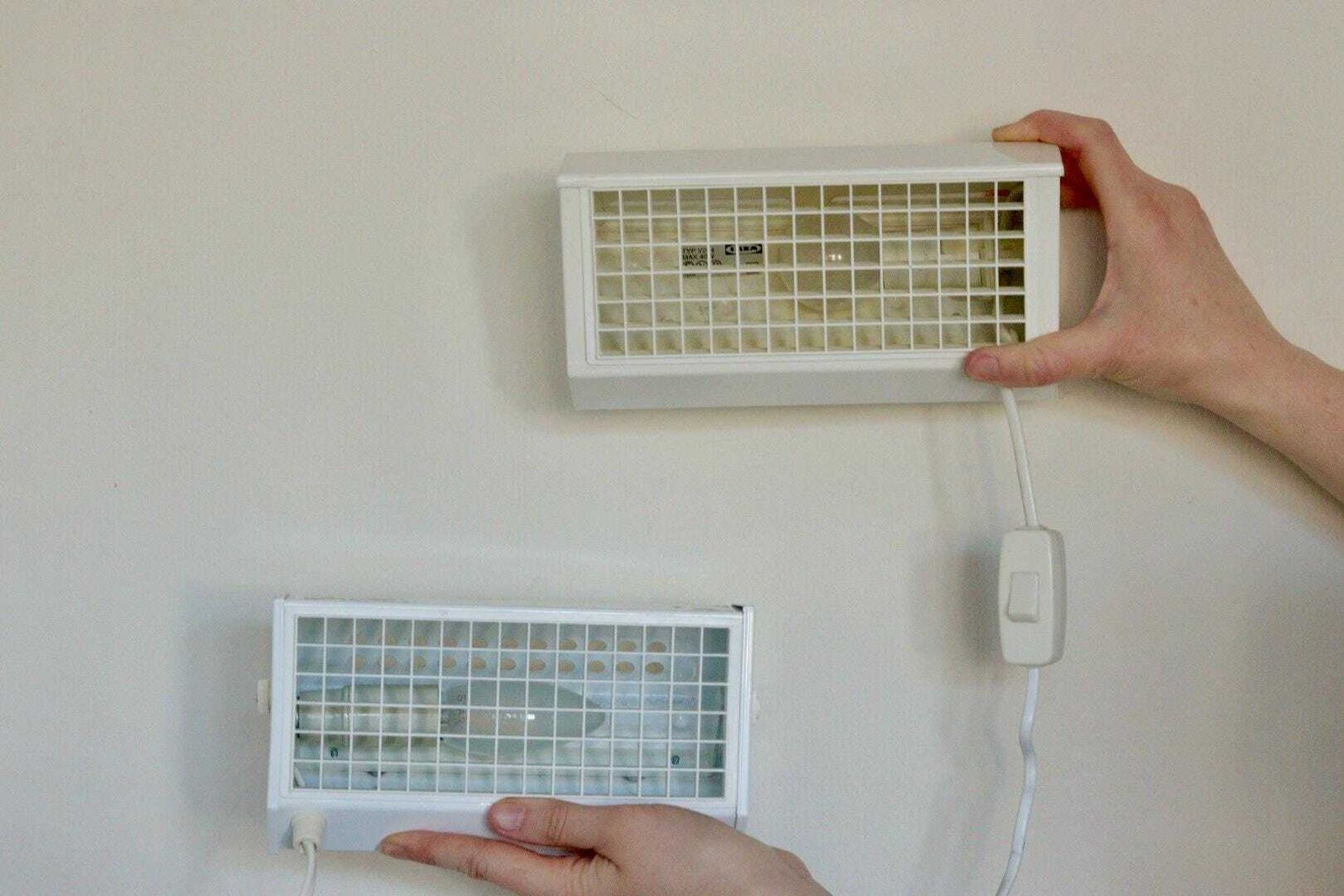 1970's Pair Of Mid Century Ikea Elidus Kuben Wall Lamps By Hans Agne Jakobsson