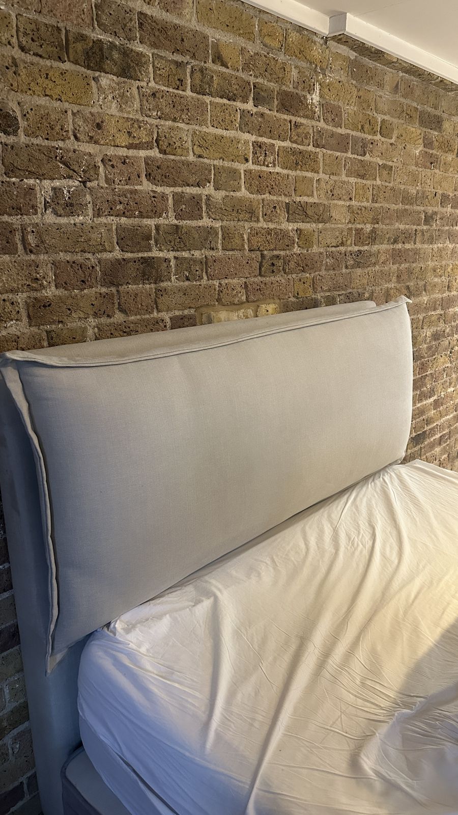 Grey Linen Kingsized Headboard photo for sale