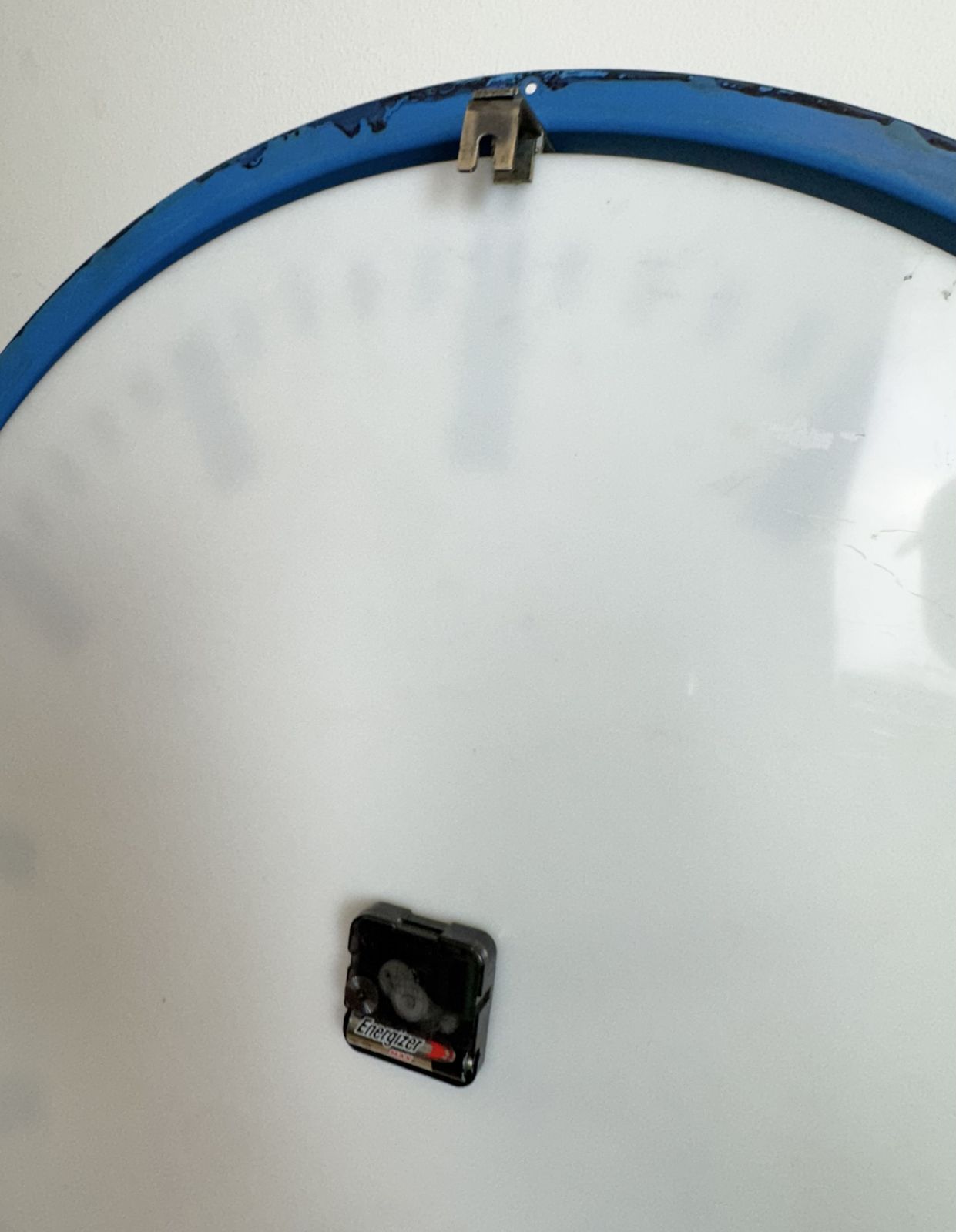 Huge Blue German Industrial Factory Wall Clock From Burk, 1960s photo furniture