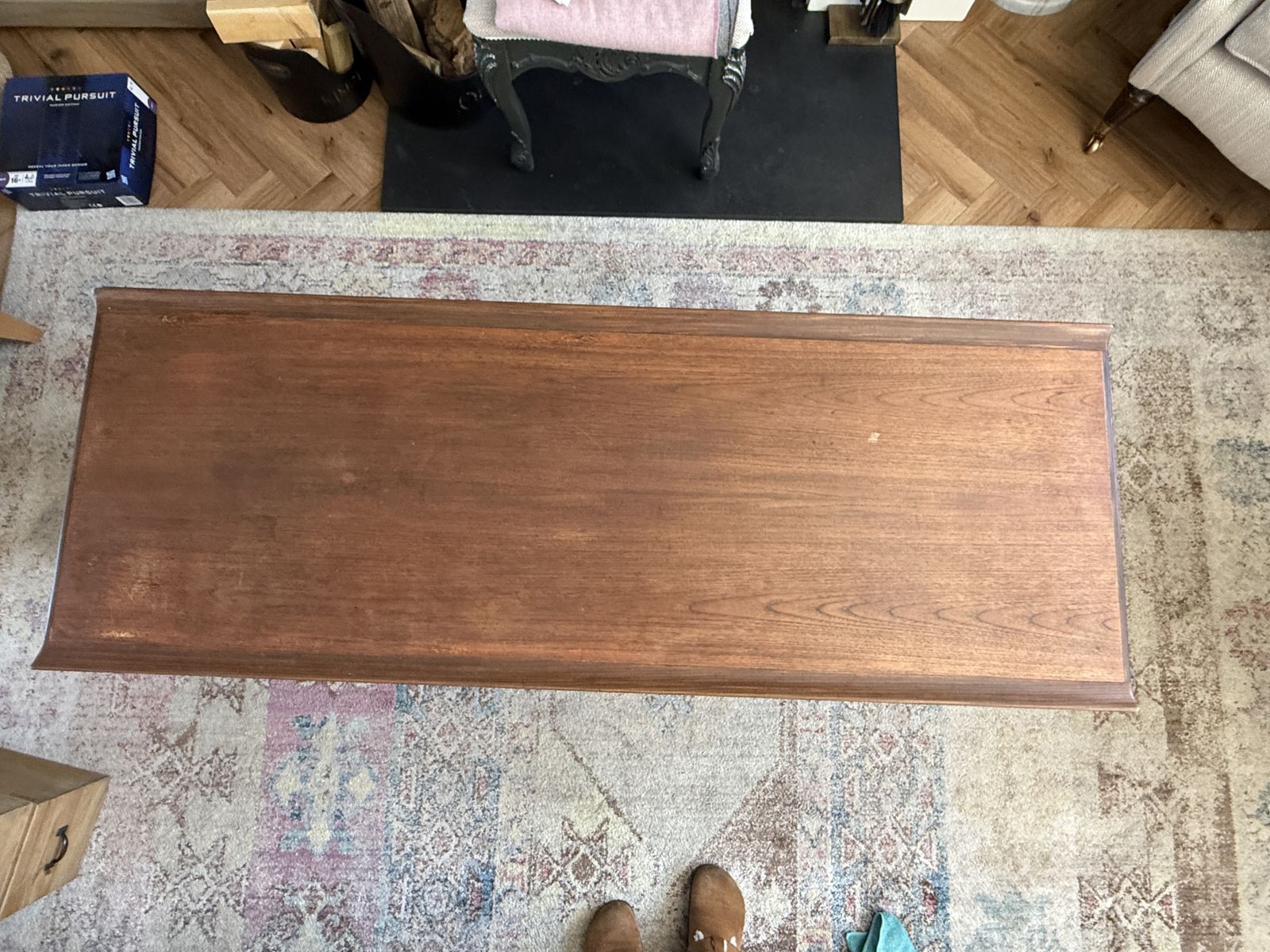 Vintage Mid Century Teak Surfboard Coffee Table photo furniture