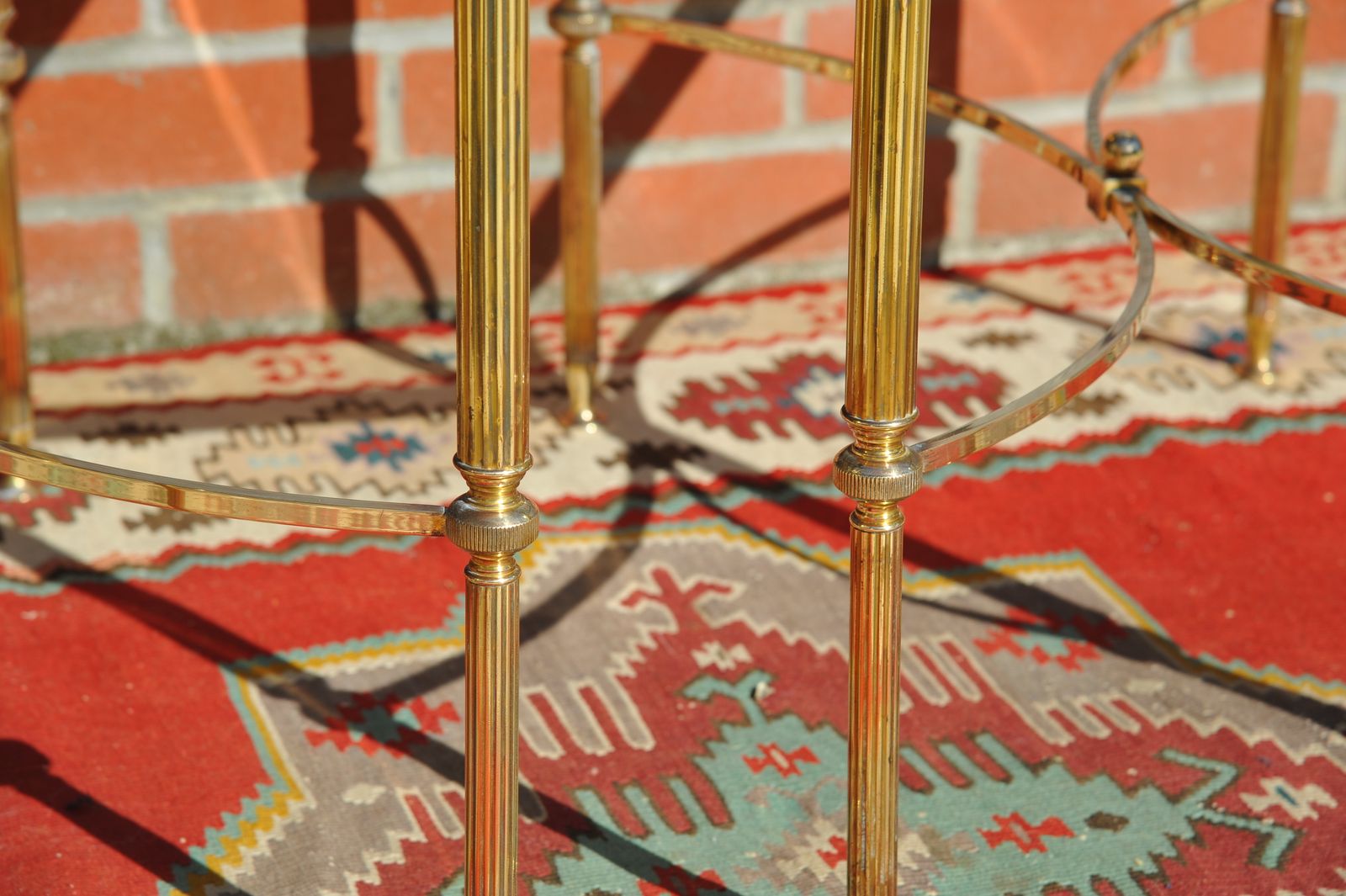 A Pair Of Mid C Maison Jansen Side Bout De Canape Brass And Glass Tables photo Furniture
