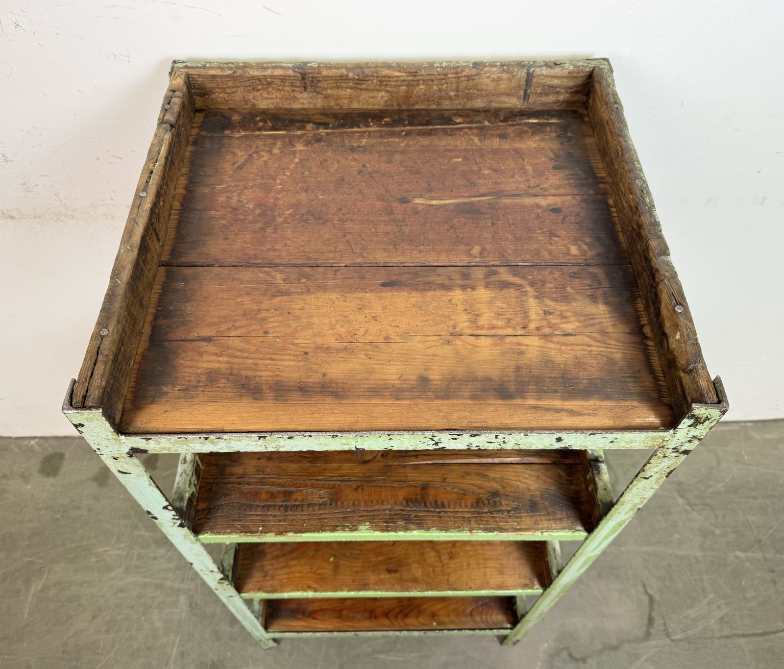 Green Industrial Shelf, 1960s, Iron photo vintage