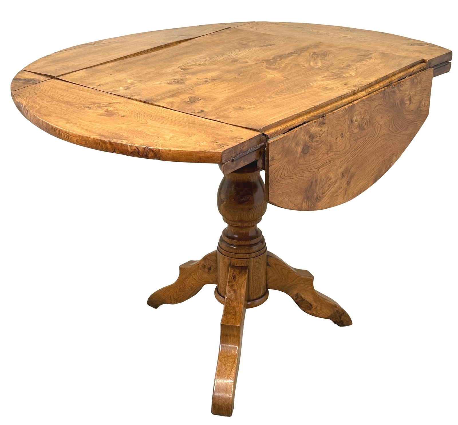 Rare 19th Century French Provincial Elm Dropleaf Centre Table (France, Circa 1850) photo 3850.0