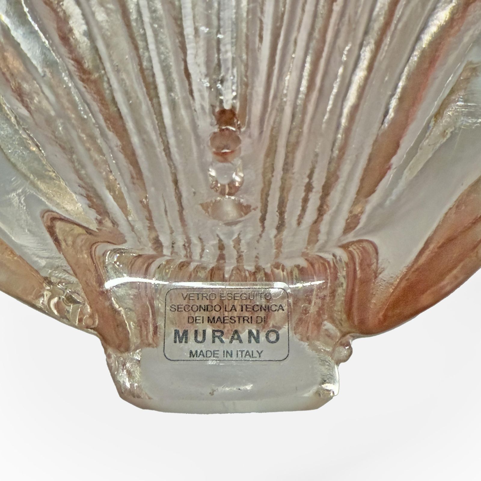 Pair Barovier & Toso Style Modern Italian Murano Glass Leaf Sconces photo vintage