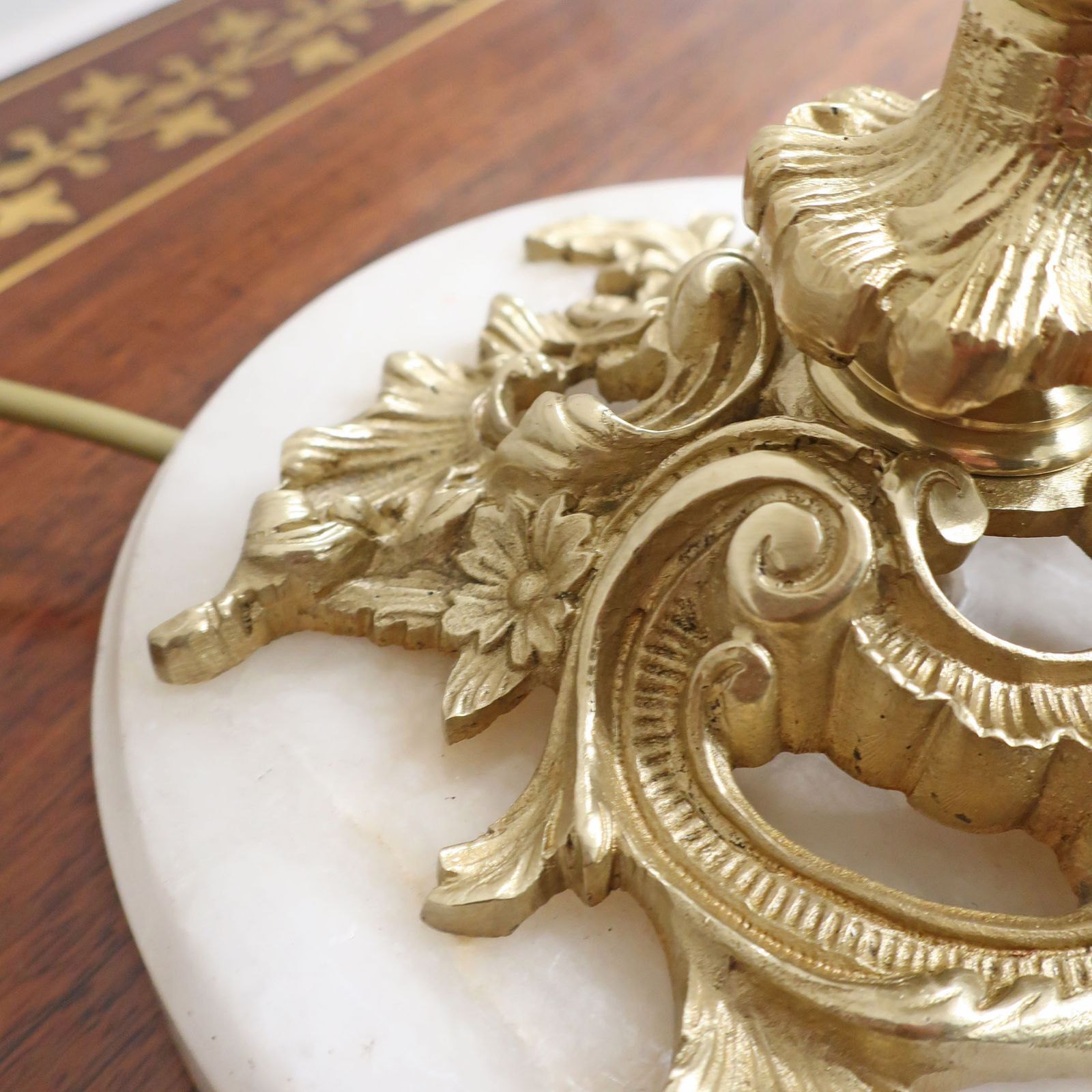 French Rococo Style Gilt Bronze Table Lamp photo vinterior