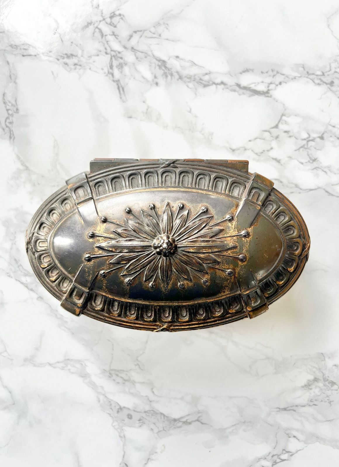 Antique French Large French Jewelry Box Romantic Victorian Metal Chest Boudoir Rare Silk Padded Precious Jewel Box Marie Antoinette Rococo photo furniture
