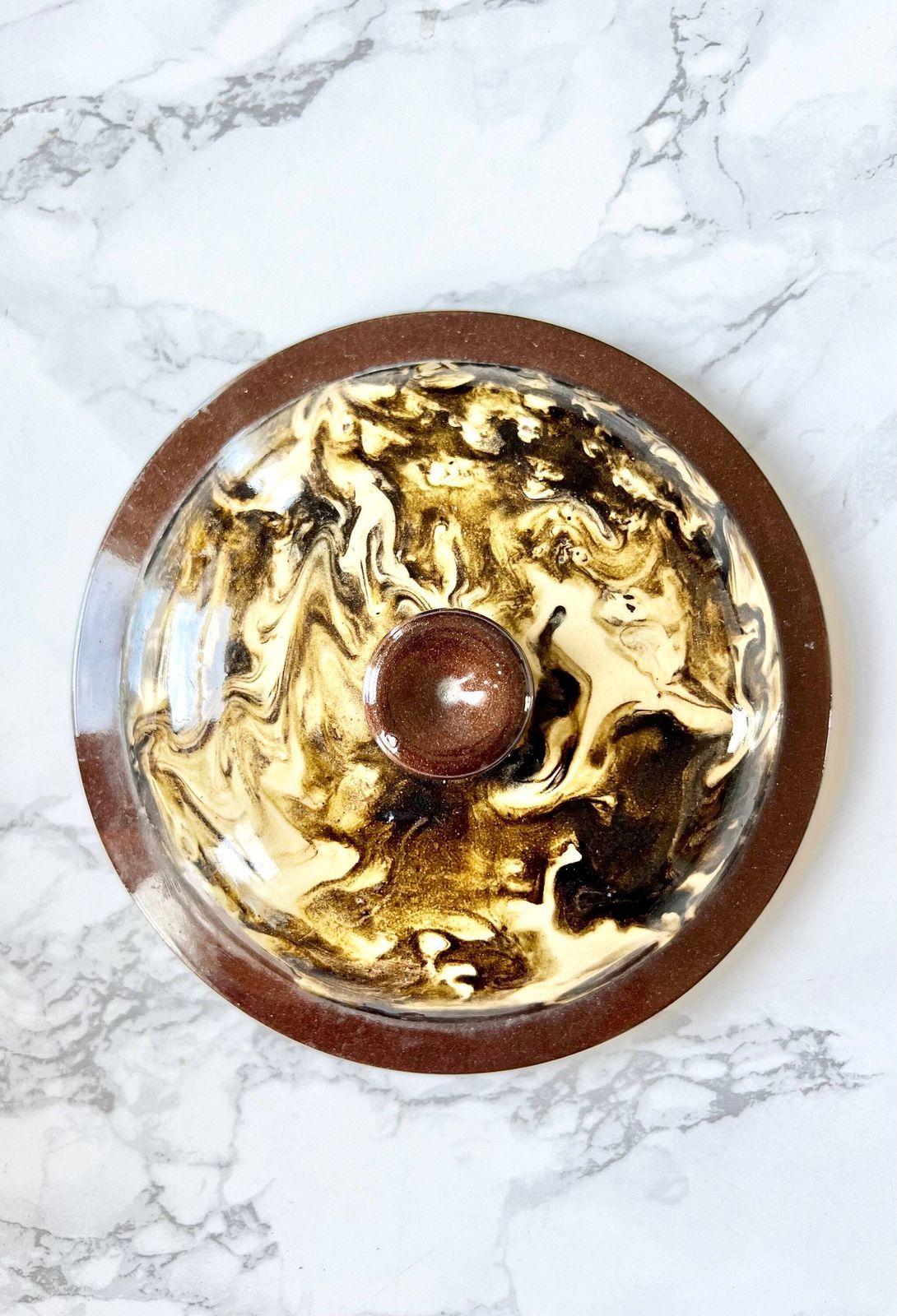 Antique Sarreguemines Pottery Lidded Tureen Traditional Soup Bowl Hand Made 1800 South Of France Earthenware Brown Terre Melee Provence photo Home Decor