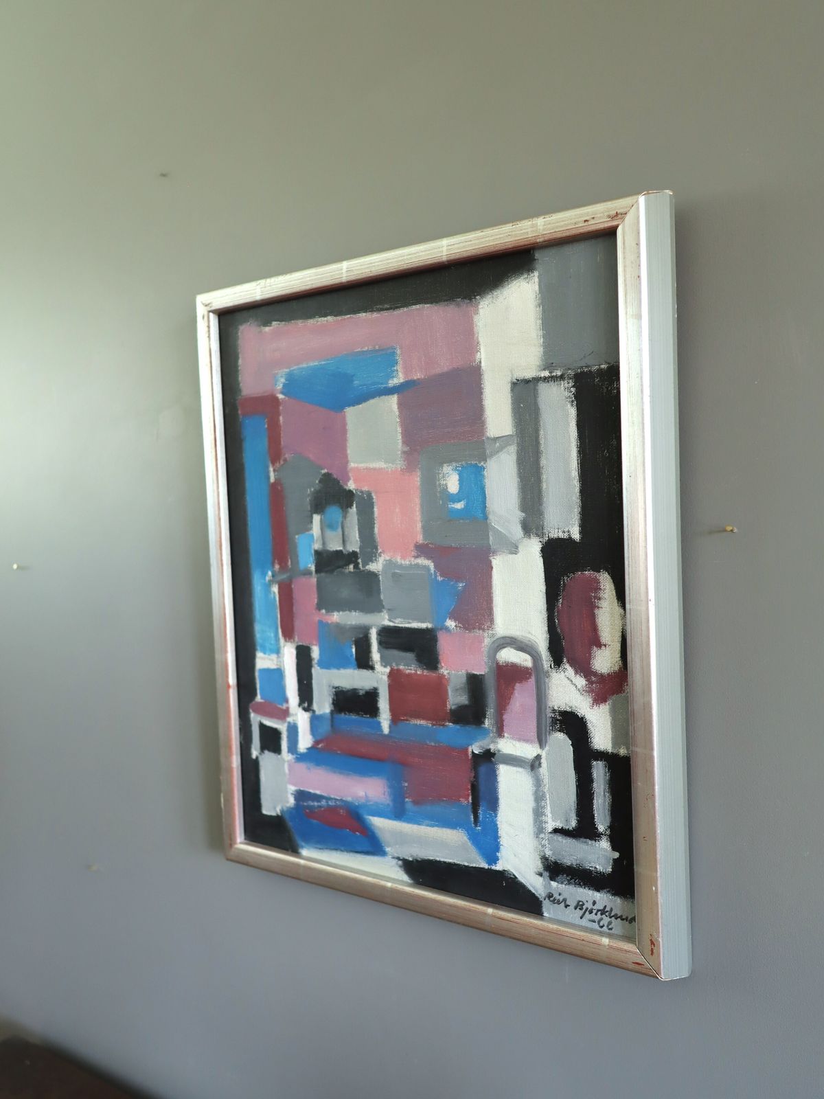 Cubist Interior With Chair Oil Painting photo Art