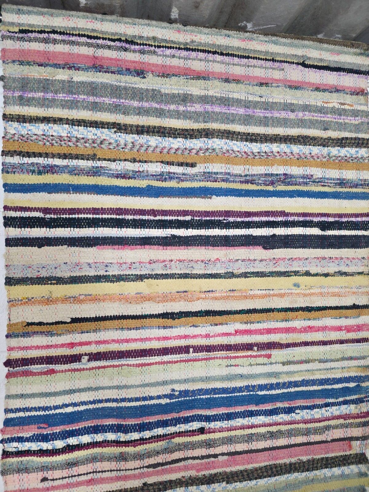 Vintage 4.5m 1950's Swedish Scandinavian Hand Woven Rag Rug Carpet Runner Yoga photo vintage