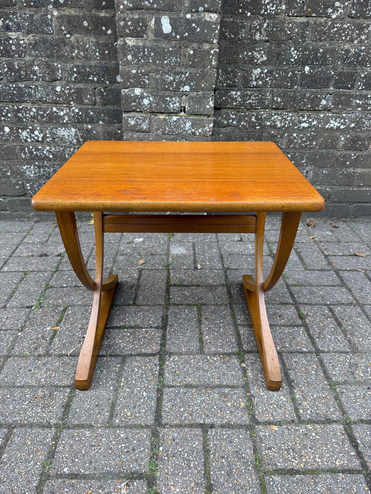 Vintage Authentic Nathan Teak X Frame Side Table, Mid Century Modern 1960s Accent Table With Original Label photo buy