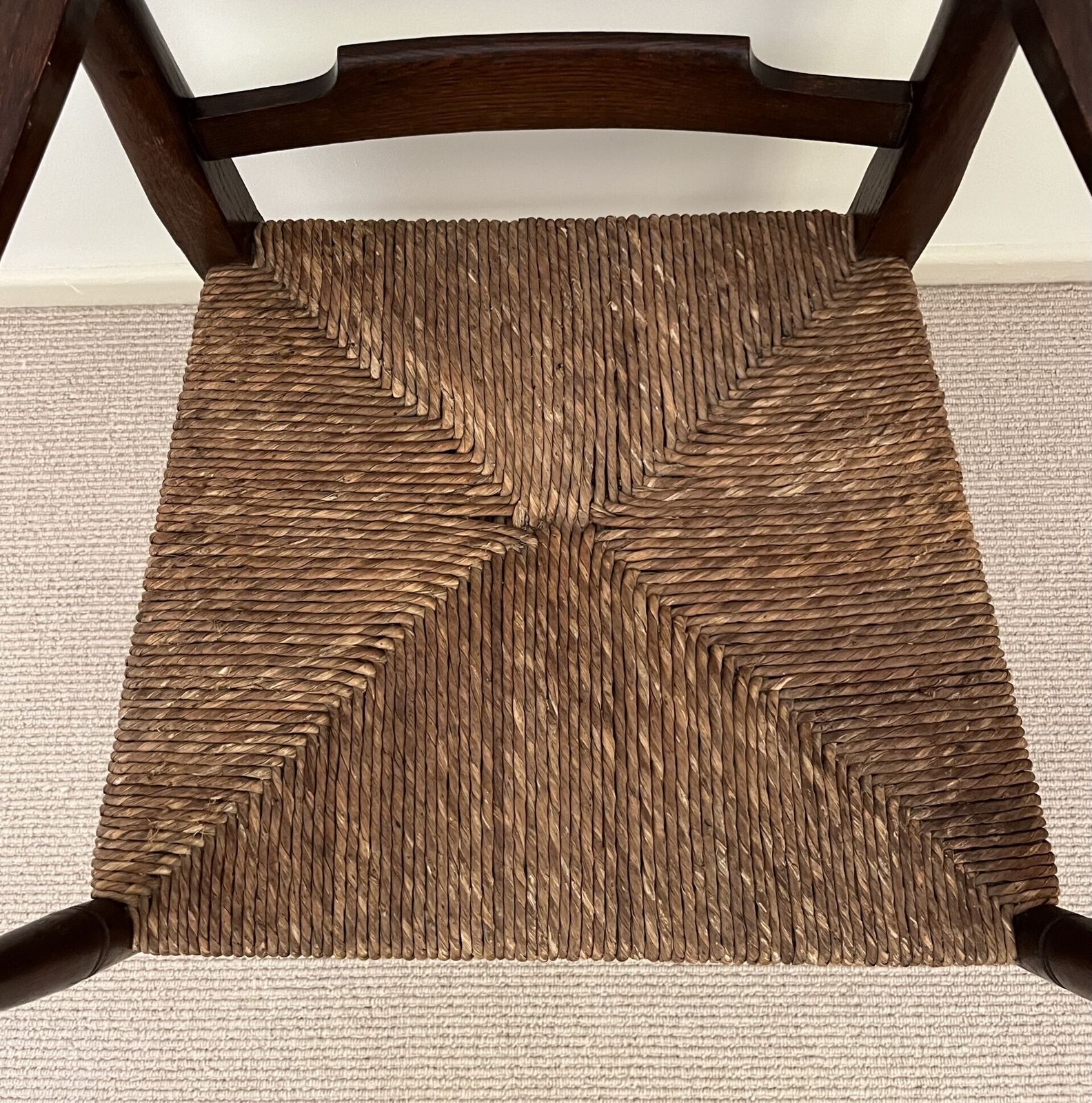 Arts And Crafts Liberty Ladderback Armchair By William Birch In Ash Rush Seat photo Furniture