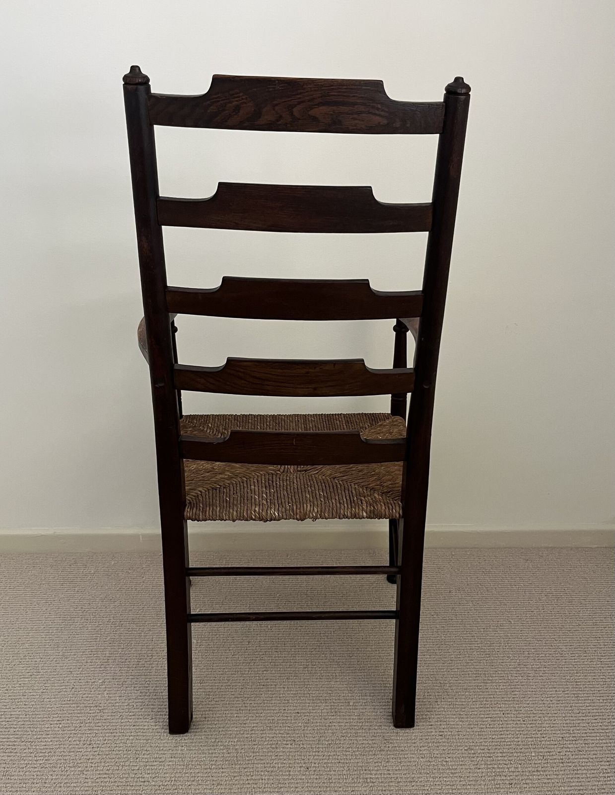 Arts And Crafts Liberty Ladderback Armchair By William Birch In Ash Rush Seat photo 345.0