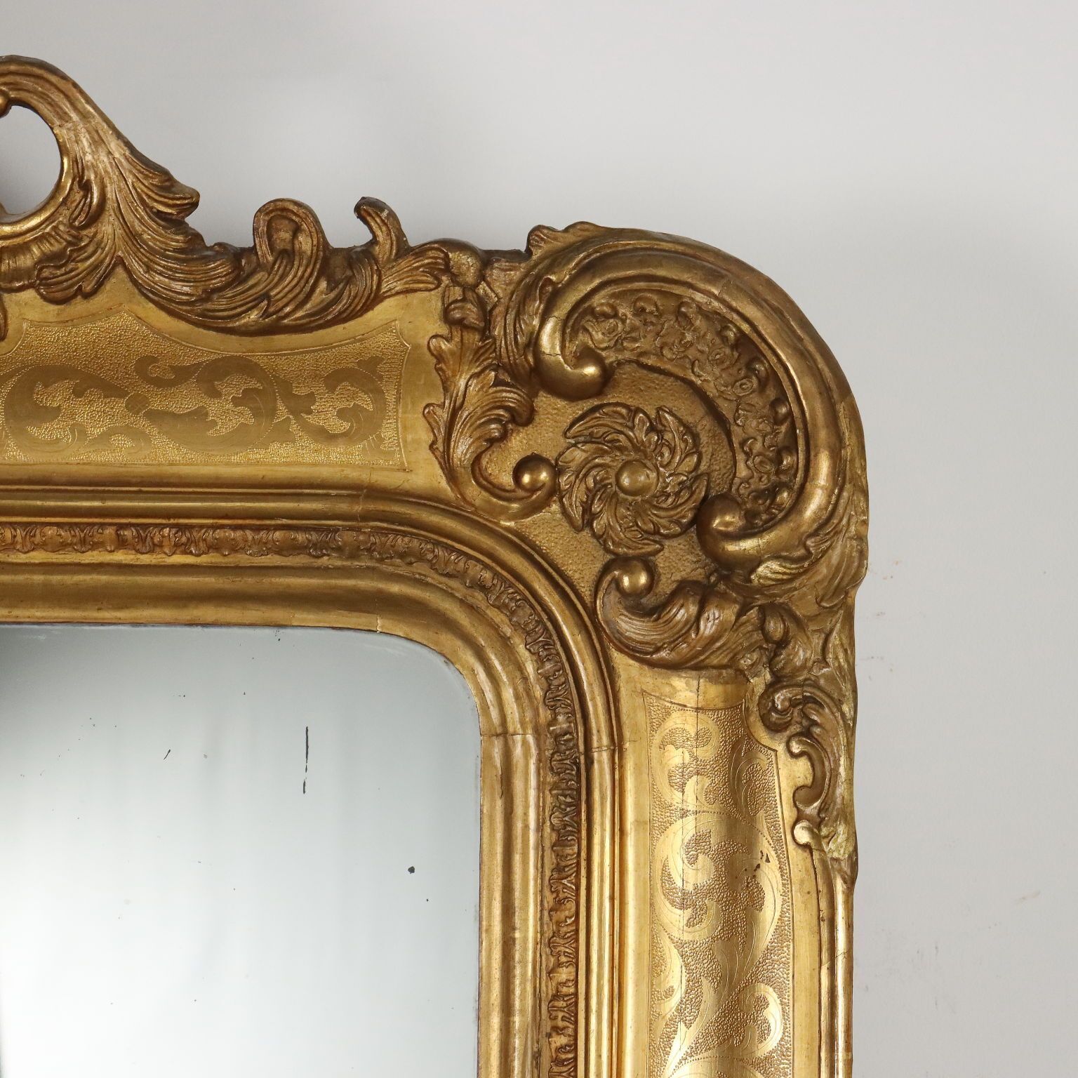 Antique Mirror Carved Fir France Mid XIX Century photo 1820.0