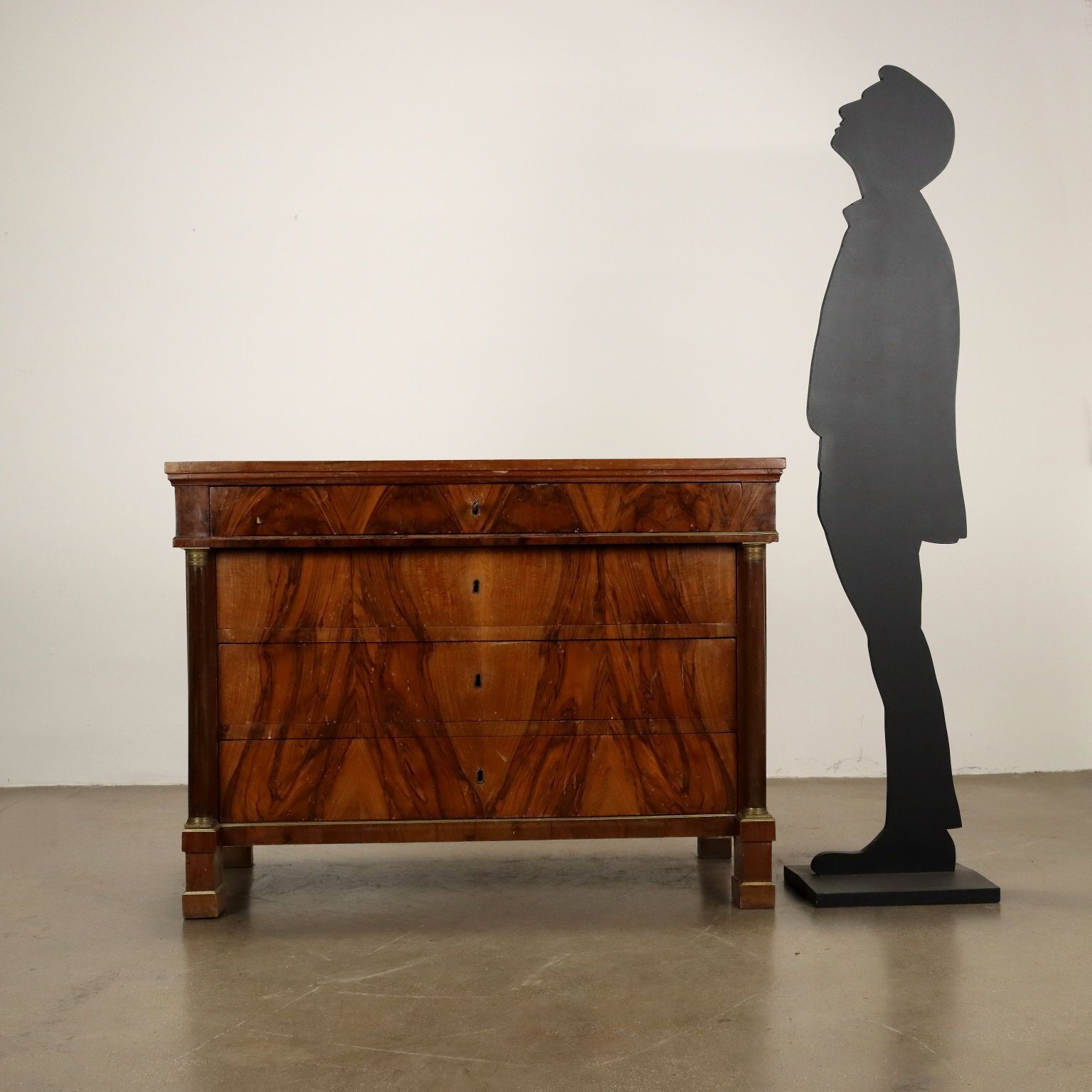 Antique Empire Chest Of Drawers Walnut Poplar Bronze XIX Century photo for sale